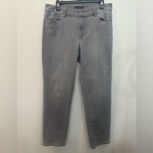 Talbots Flawless Five Pocket Boyfriend Jeans Gray Washed Color Size 10